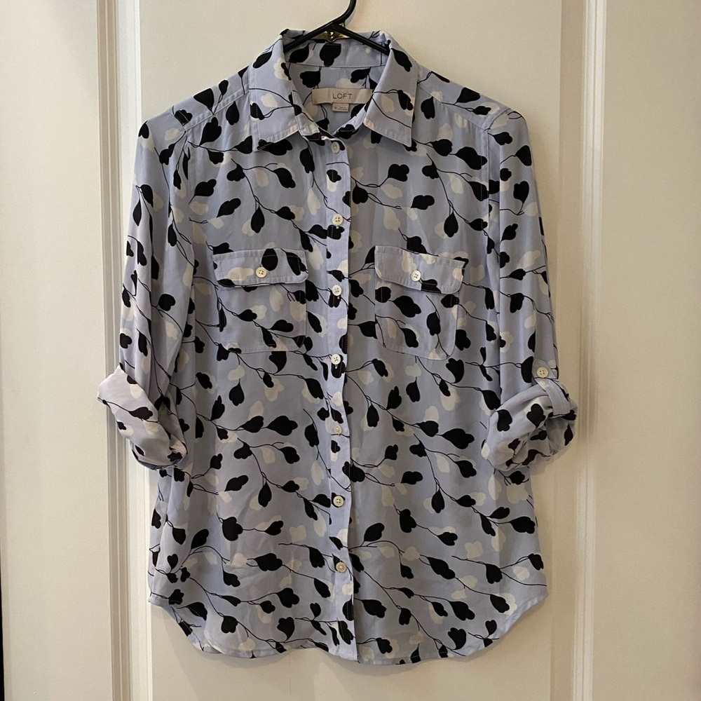 LOFT Blouse with pockets and rolled sleeves